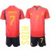 Spanien Alvaro Morata #7 Barnkläder Hemma matchtröja till baby VM 2022 Kortärmad (+ Korta byxor) Billigt